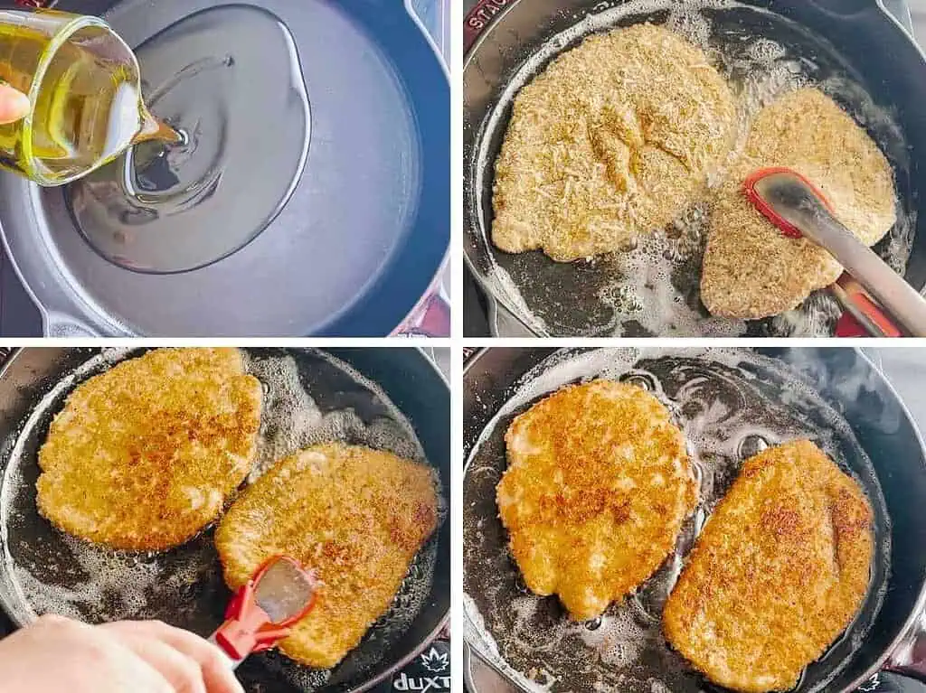 Italian chicken cutlets recipe process shots 9 thru 12.