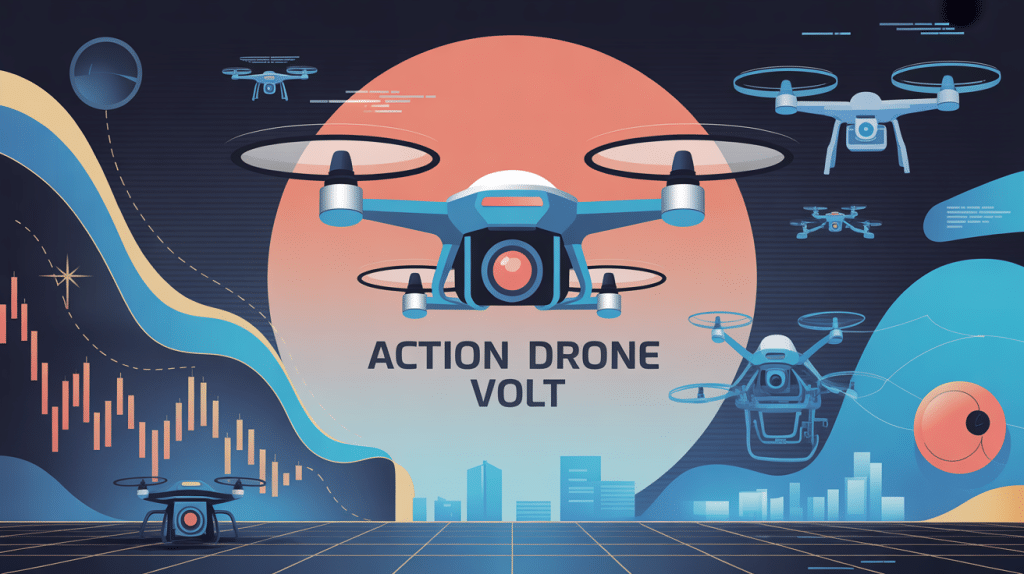 avis action drone volt illustration graphique avec drones et cours bourse