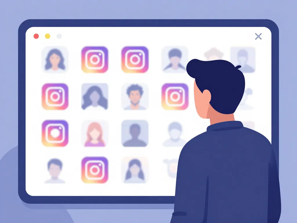 Insta stalker silhouette observant profils Instagram