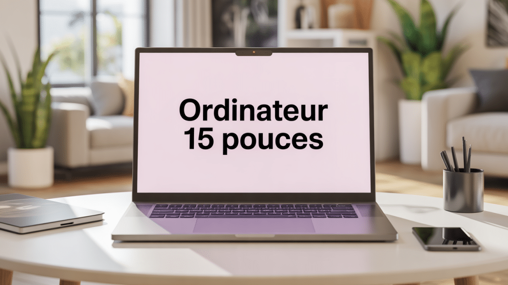 ordinateur 15 pouces sur table moderne