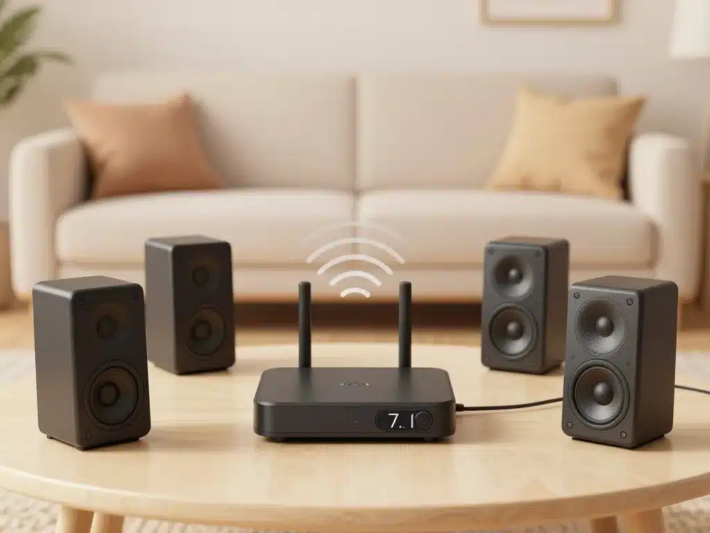 schéma home cinema 7.1 sans fil installation sans câbles