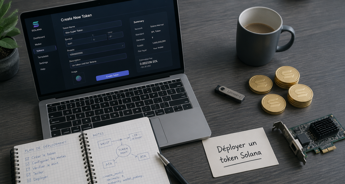 creer token crypto solana ordinateur bureau