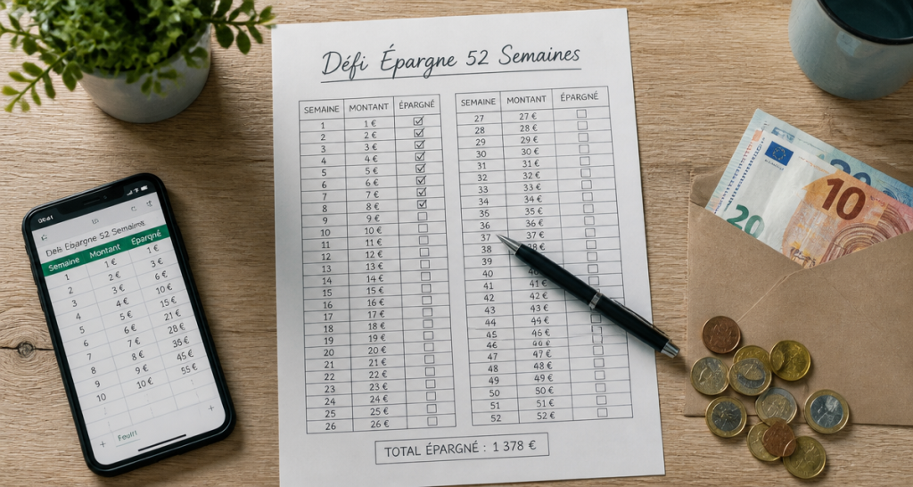 defi economie grille epargne 52 semaines