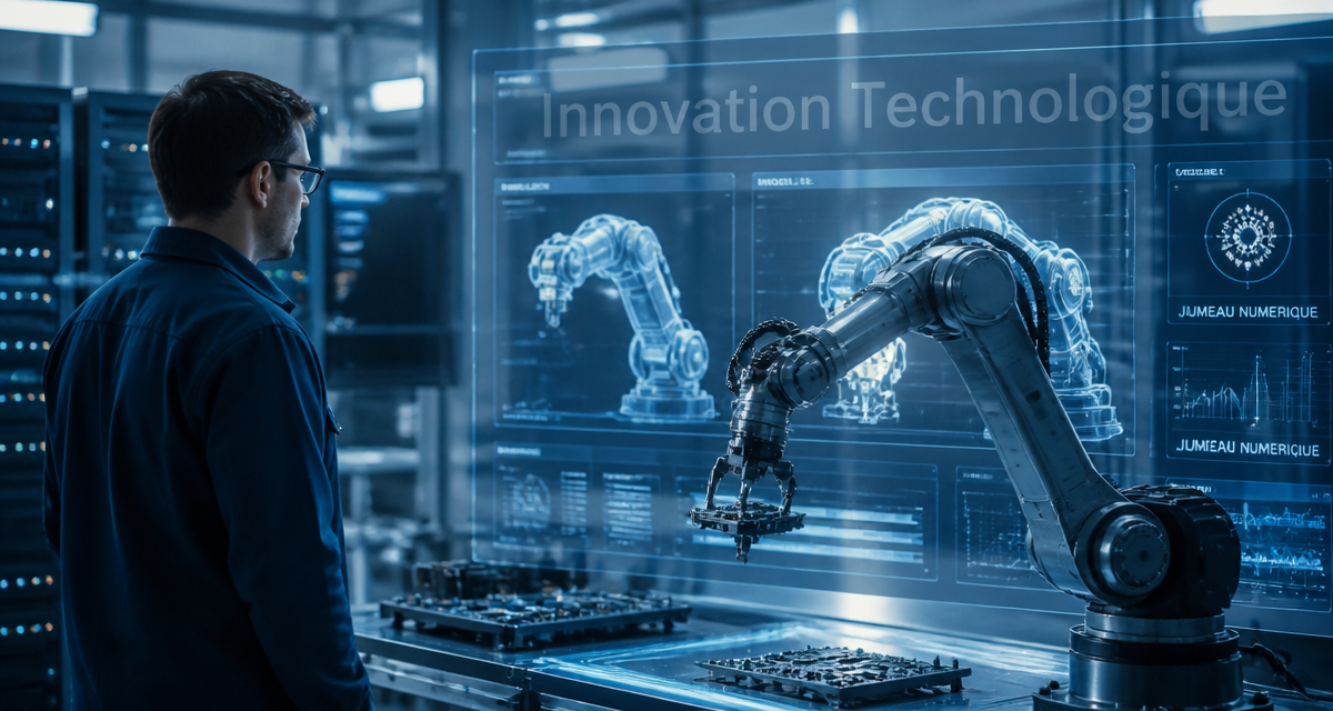 innovation technologique bras robotique et jumeau numérique
