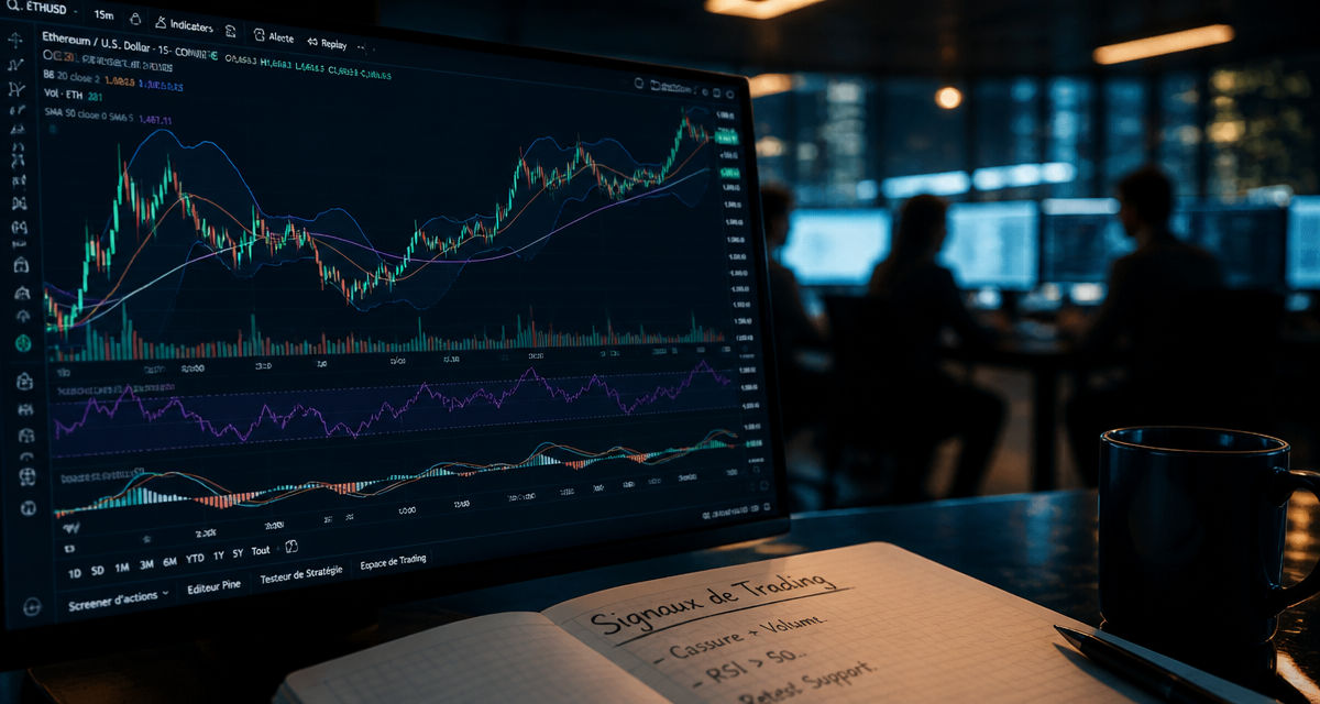 signaux trading sur écran graphique
