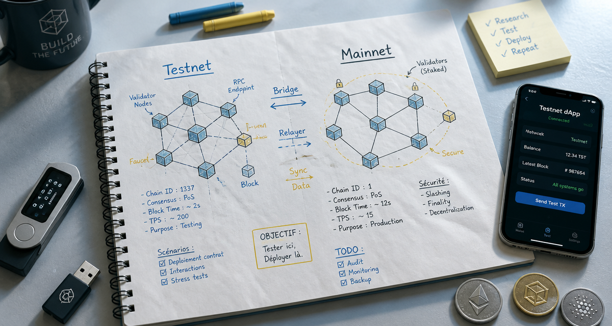 schéma testnet mainnet carnet développeur