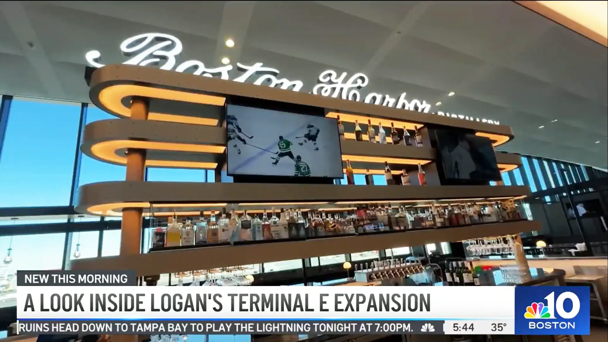 Screen capture of media coverage of Boston Harbor Distillery from MSNBC Boston