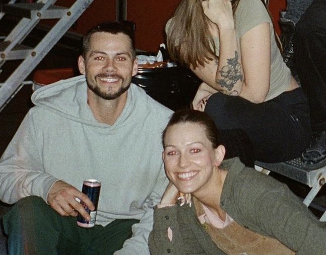 Dylan O’Brien, Victoria Pedretti, and River Gallo On The Set Of “Ponyboi”