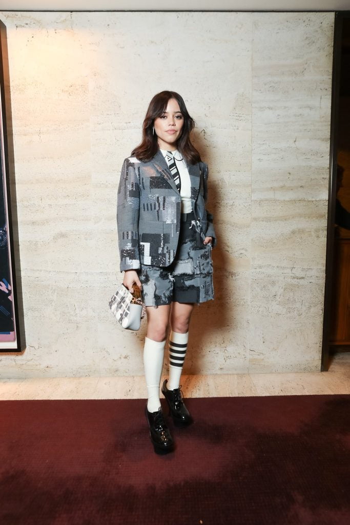 Jenna Ortega's Preppy Chic Look at Thom Browne's 20th Anniversary Dinner in New York City