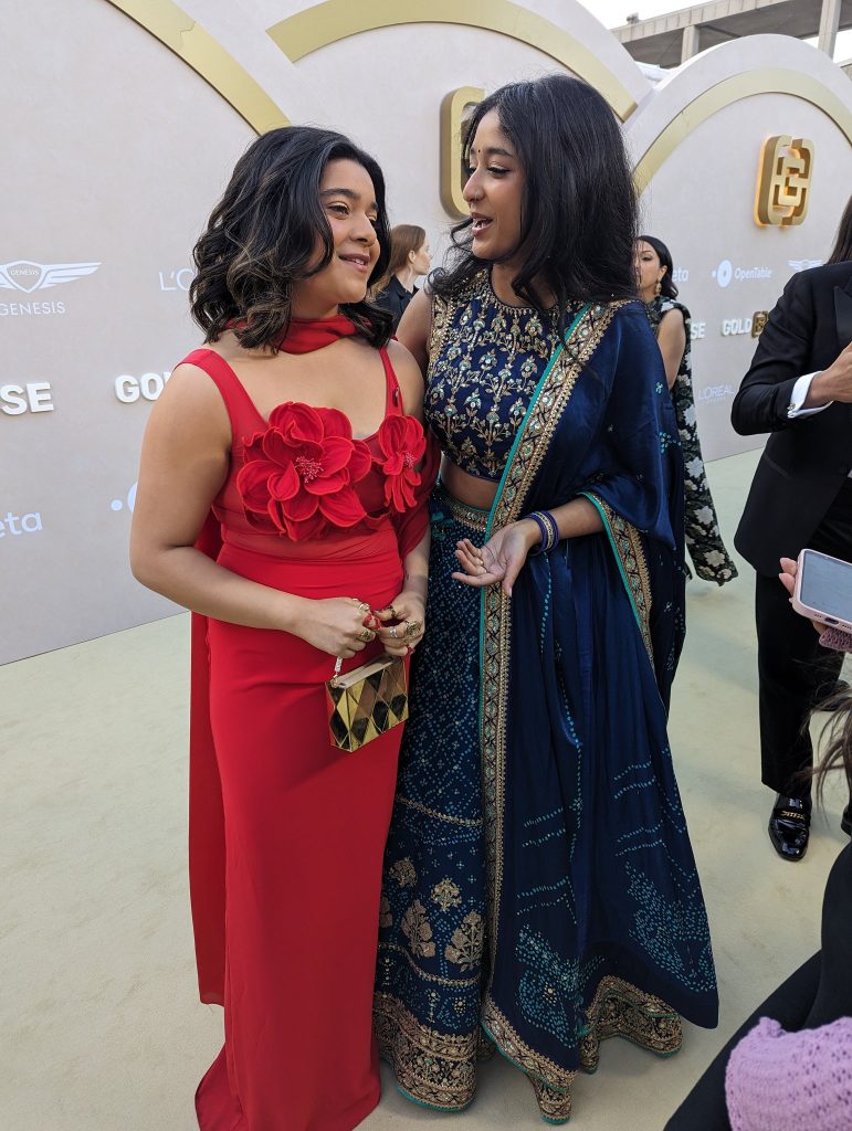 Iman Vellani Wears Artists4Ceasefire Red Pin at 2024 Gold Gala in Los Angeles