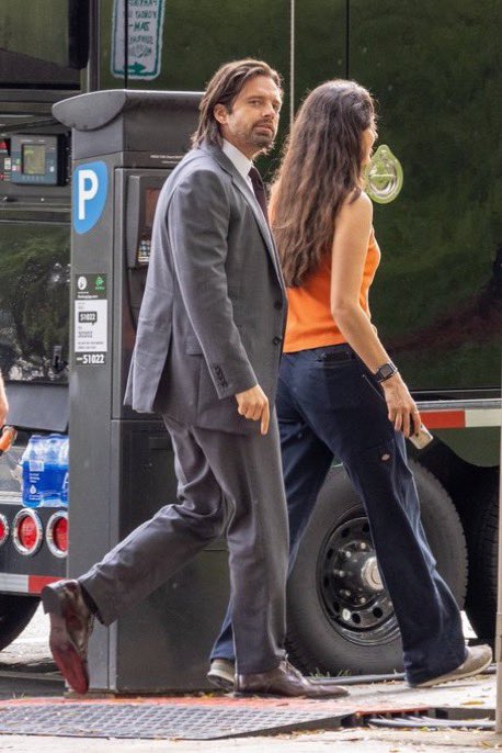 Sebastian Stan and Geraldine Viswanathan Set of Marvel's 'Thunderbolts' Images
