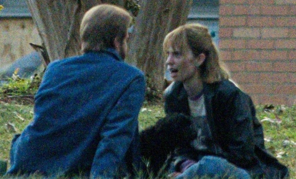 Maya Hawke and Caleb McLaughlin on the Hawkins Memorial Hospital Set of Stranger Things Season 5