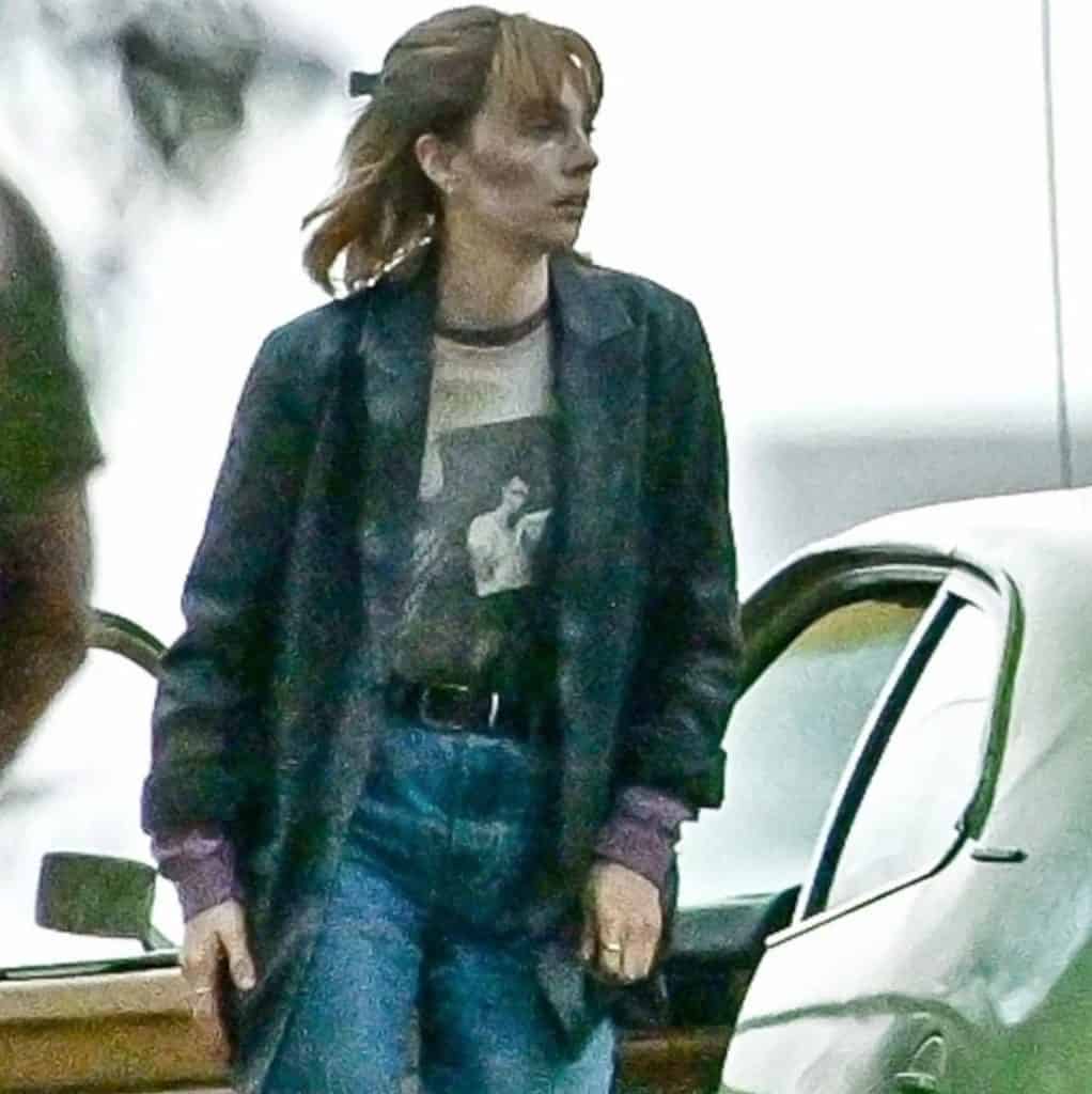Maya Hawke and Caleb McLaughlin on the Hawkins Memorial Hospital Set of Stranger Things Season 5