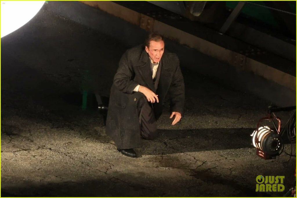 Nicolas Cage on the set of Spider-Noir series