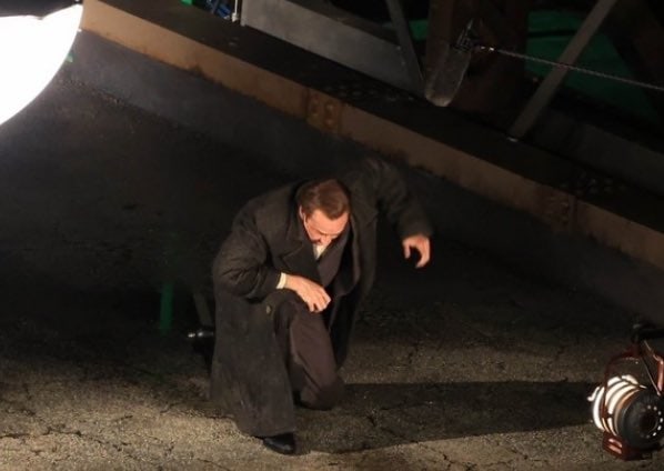 Nicolas Cage on the set of Spider-Noir series