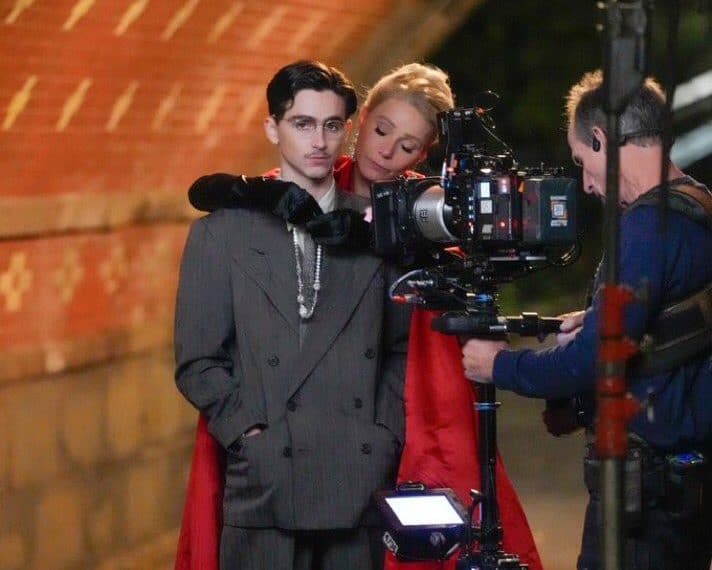 Marty Supreme set images Timothée Chalamet and Gwyneth Paltrow