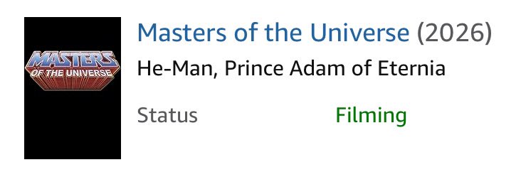 Masters of the Universe live-action filming
