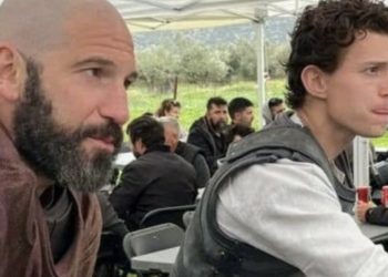 Tom Holland and Jon Bernthal The Odyssey BTS