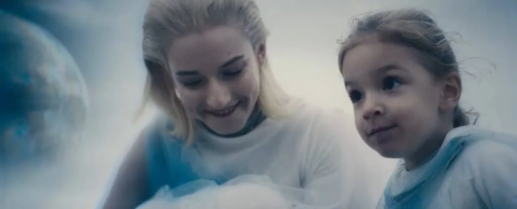 First-look images reveal Julia Garner as Shalla-Bal and her daughter in Marvel’s The Fantastic Four: First Steps, an alien-human hybrid from Zenn-La.