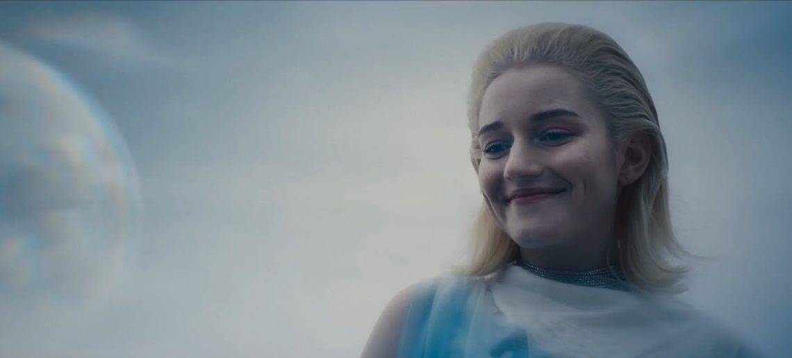 First-look images reveal Julia Garner as Shalla-Bal and her daughter in Marvel’s The Fantastic Four: First Steps, an alien-human hybrid from Zenn-La.