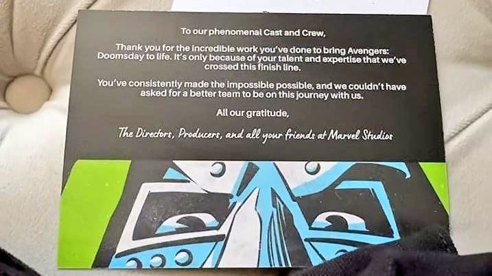 A Thank-You Letter for the Avengers: Doomsday Crew

To our phenomenal Cast and Crew,

Thank you for the incredible work you’ve done to bring Avengers: Doomsday to life. This achievement is possible only because of your unmatched talent, dedication, and expertise.

You’ve consistently turned the impossible into reality, and we couldn’t have asked for a better team to share this journey with us.

With deepest gratitude,
The Directors, Producers, and all your friends at Marvel Studios