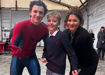 New set photos from Marvel's Spider-Man: Brand New Day show Tom Holland and Zendaya interacting with fans during filming at Pinewood Studios in the UK. Fans are excited as production ramps up for the next chapter in the Spider-Man saga.