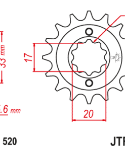 Framdrev #520 RMZ/KXF250 GSX250 GT250X7