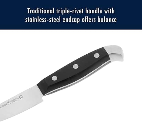 Stainless steel paring knife with traditional triple rivet handle and endcap ideal for precise food preparation and culinary tasks