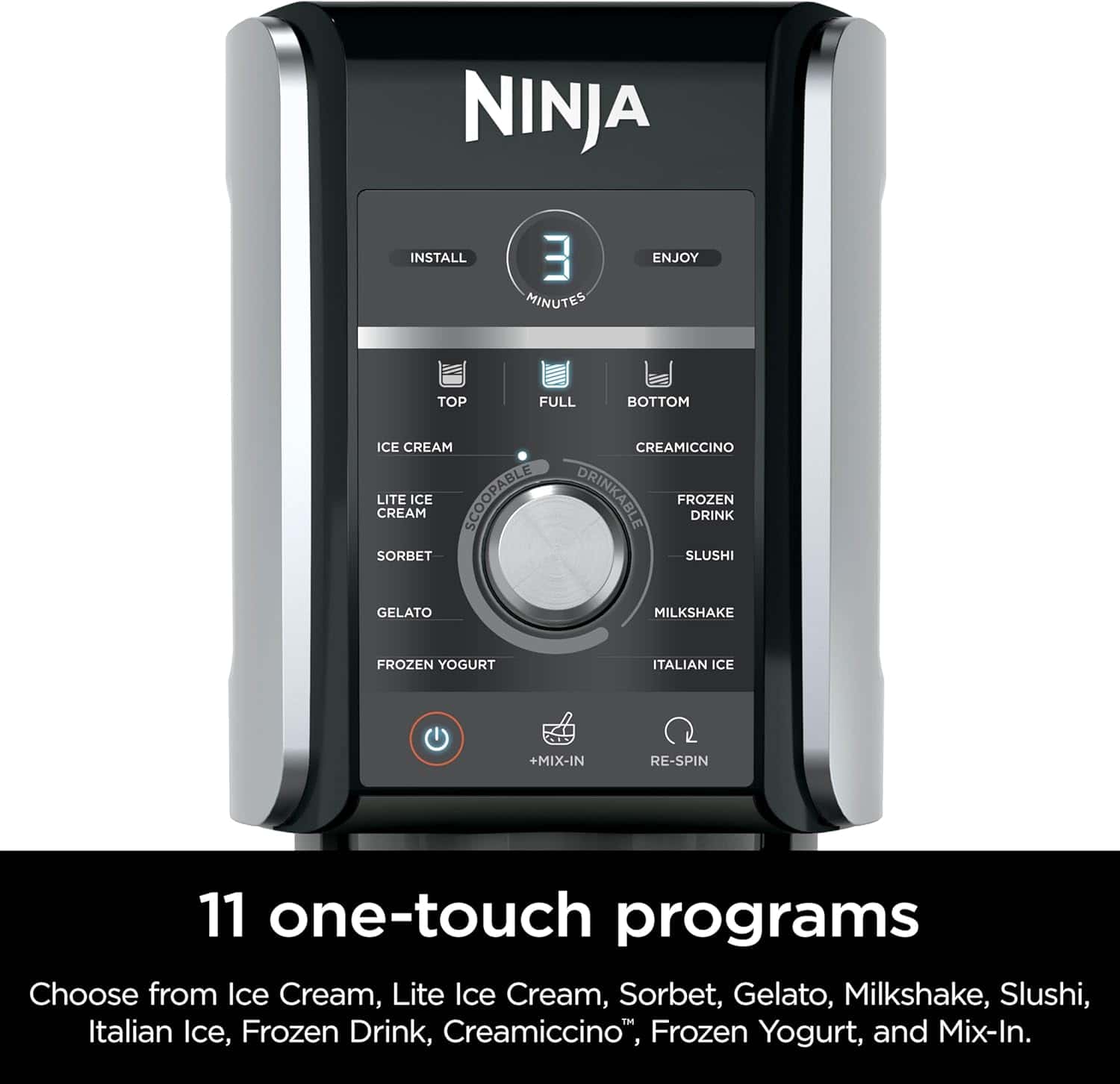 Creamicino ice cream on Ninja food processor with 11 one touch programs for quick and easy frozen dessert preparation