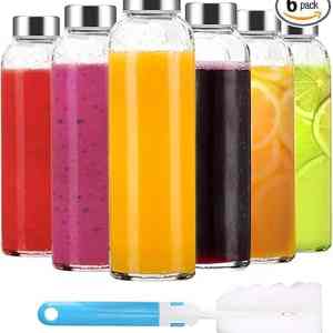 Bright color juice bottles with fruit smoothies and detox beverages healthy meal options and health conscious lifestyle imagery