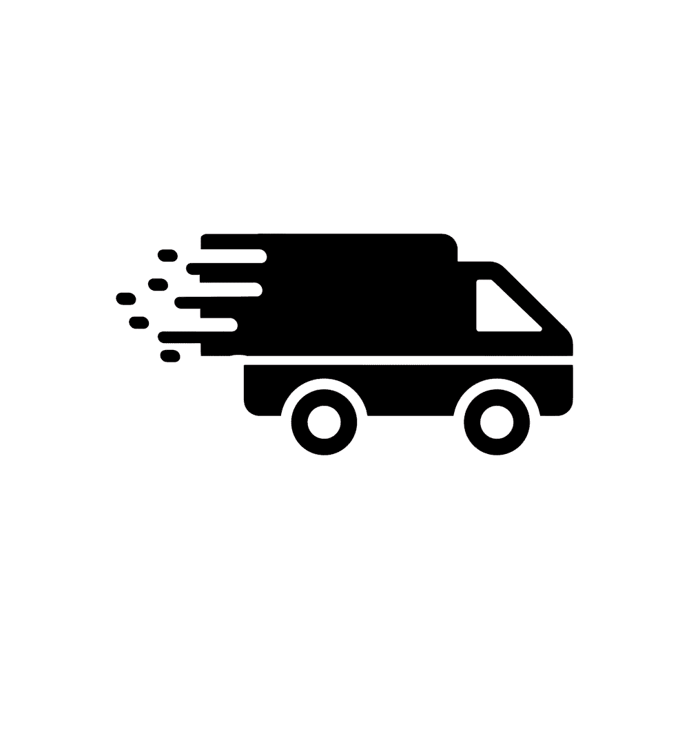 Fast delivery van icon representing Meals in Motion, emphasizing reliable meal delivery service for seniors and individuals in need.
