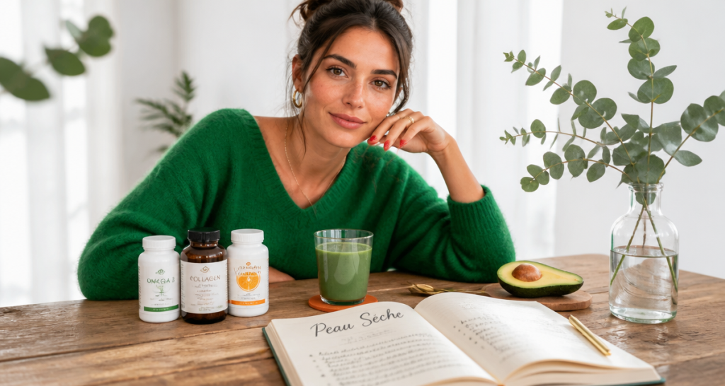 complement alimentaire pour peau seche femme peau lumineuse smoothie avocat