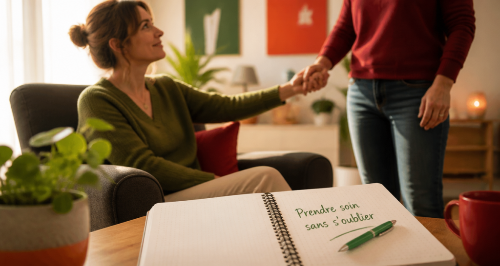 Prendre soins des autres femme soutien salon