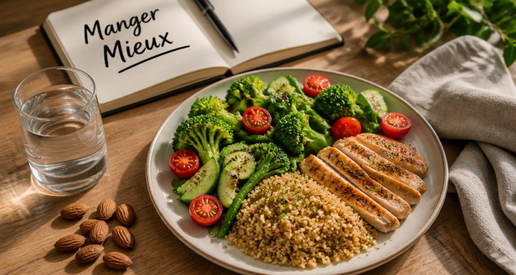Que faut il manger pour perdre du poids assiette avec légumes poulet quinoa