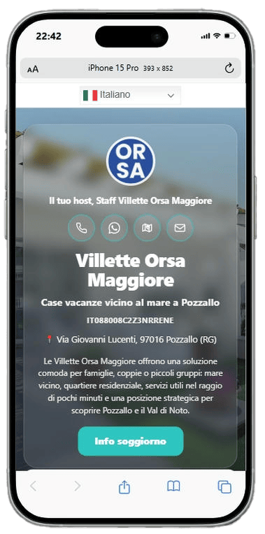 Esempio guida digitale Villette Orsa Maggiore - guida ospiti