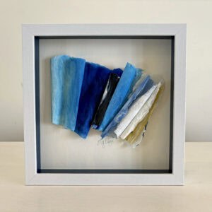 Ripples, ivory mat, white floater frame, 9 x 9 x 2 inches