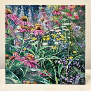 Coneflowers II, 20 x 20 x 2 inches, cotton and abaca pulp.