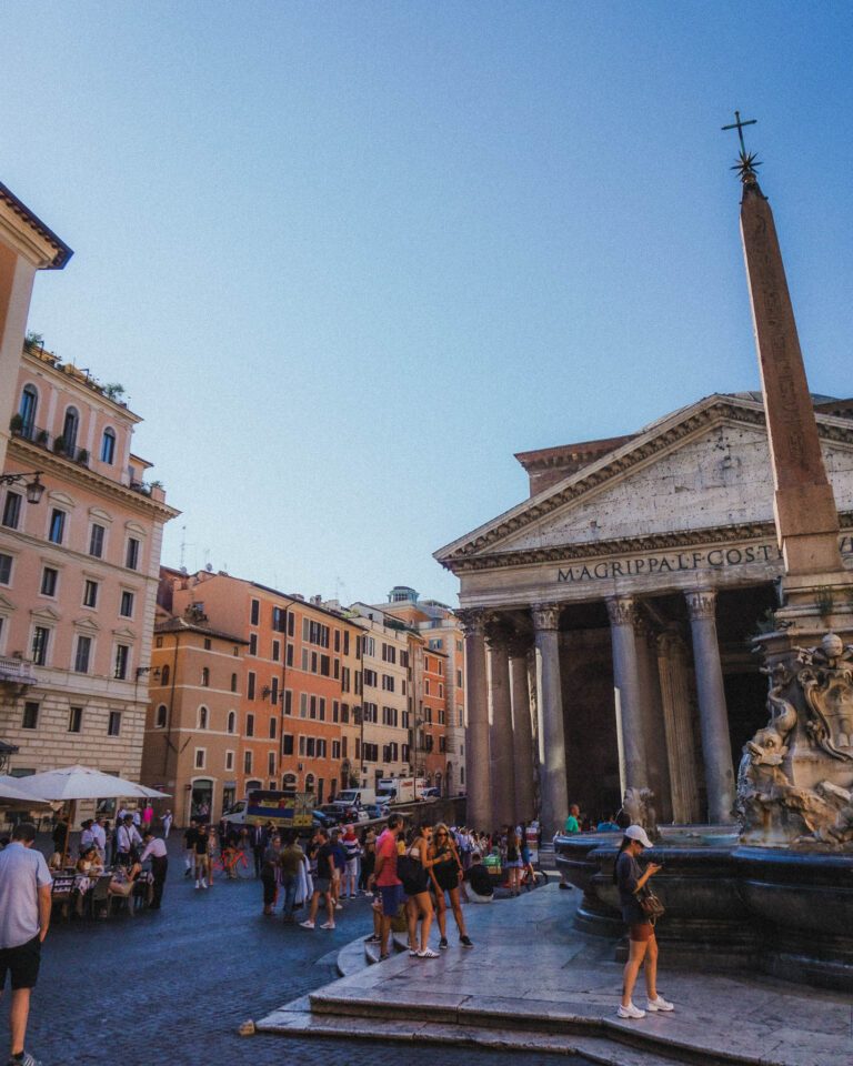This is the Centro Storico area of Rome and specifically the Piazza della Rotonda where you can find the entrance to Rome's famous Pantheon! This main square is bustling with restaurants and bars and has a lovely fountain right in the middle.