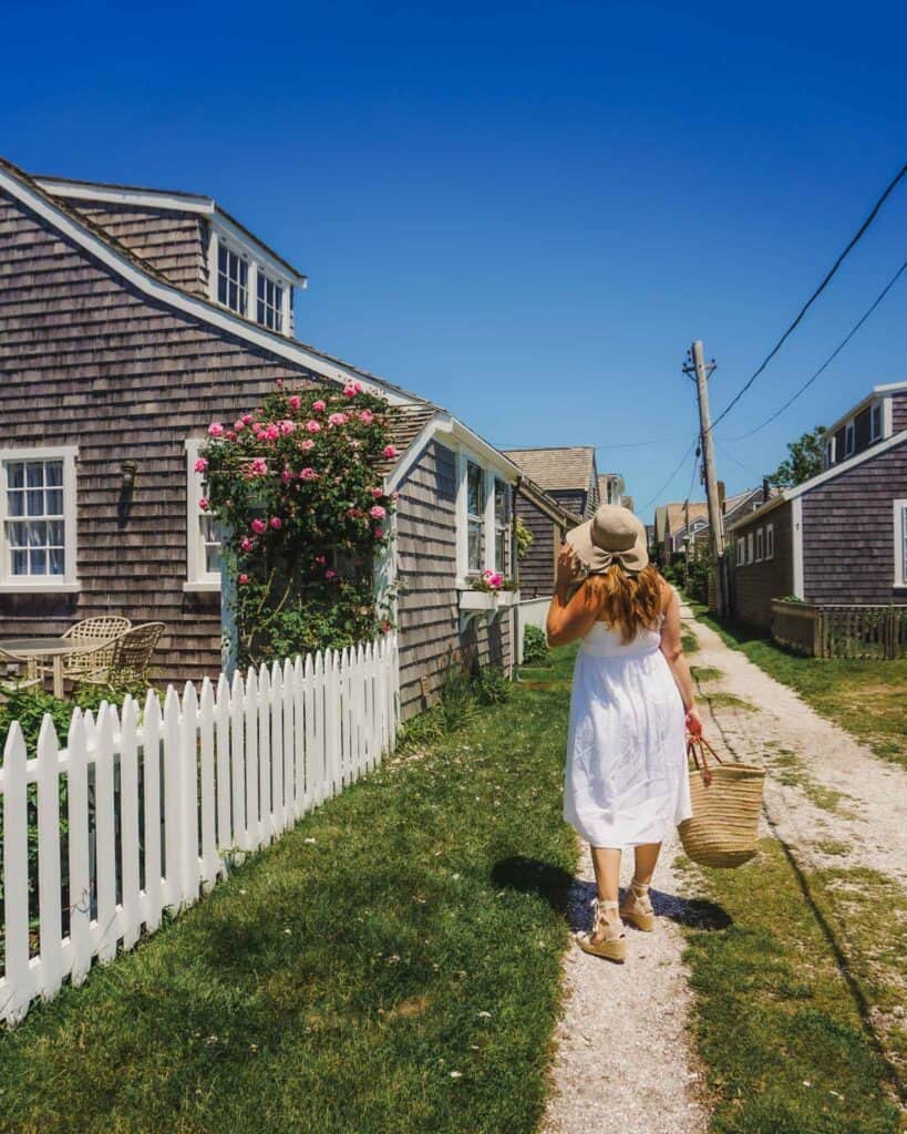 Here are a few of the quaint, New England homes you'll find along the Sconset Bluff Walk. You migtht feel like you're walking in the backyards of these residents when walking the Sconset Bluff Walk but I promise you're not. This area is towards the entrance of the Bluff Walk near Broadway and Front Street.