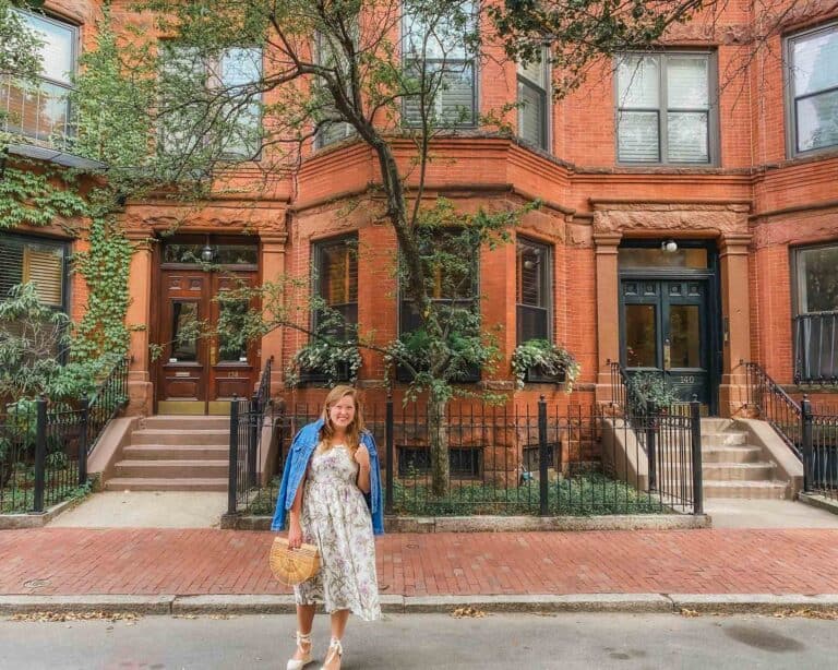 These brownstones you'll find in Back Bay and they melt together seamlessly, of course with beautiful foliage climbing up its sides, and adorning double doors.