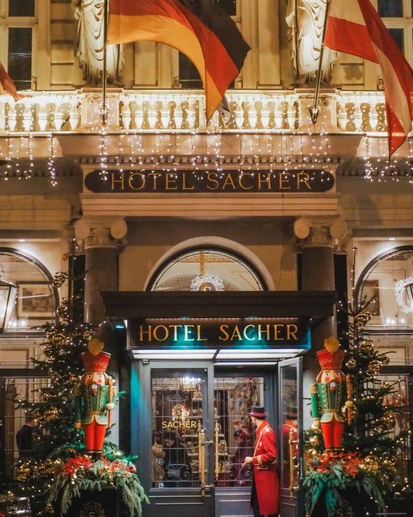 One of the most luxurious places to stay in Vienna, Hotel Sacher is right in the heart of the city. Make sure to dine in one of their restaurants or bars for an exceptional culinary experience if you're visiting the Vienna Christmas markets.