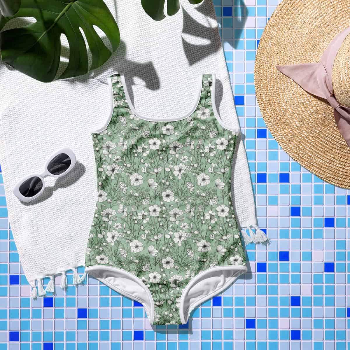 Green Goddess | All-Over Print Youth Swimsuit