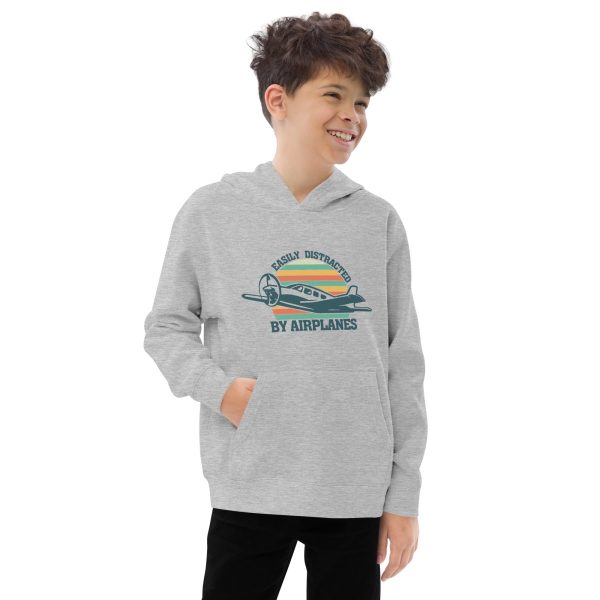 Easily Distracted by Airplanes | Kids fleece hoodie