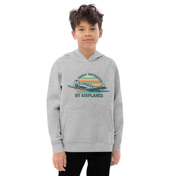 Easily Distracted by Airplanes | Kids fleece hoodie