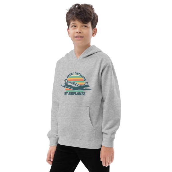 Easily Distracted by Airplanes | Kids fleece hoodie