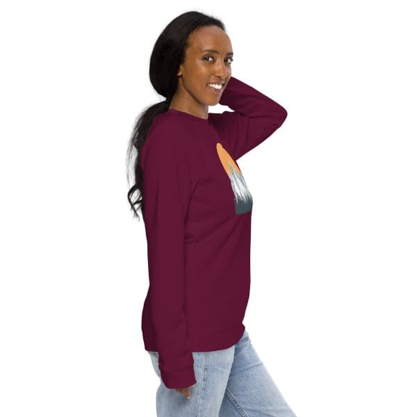 Mountain Sunset | Unisex organic raglan sweatshirt