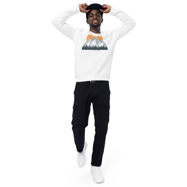 Mountain Sunset | Unisex organic raglan sweatshirt