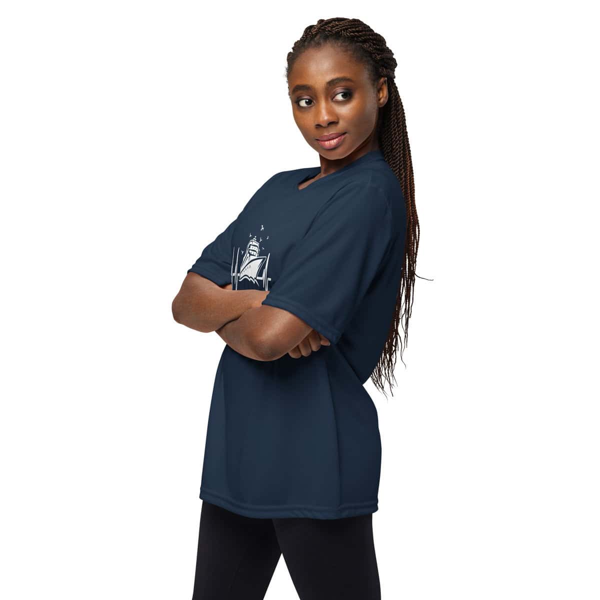 Ship Heartbeat ECG | Unisex performance crew neck t-shirt