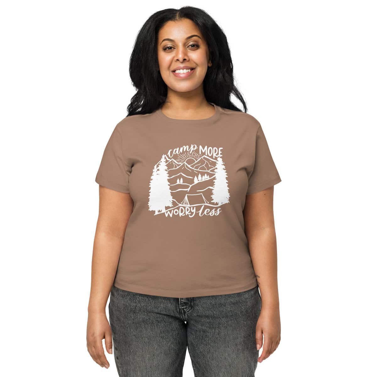 Camp More Worry Less | Women’s high-waisted t-shirt