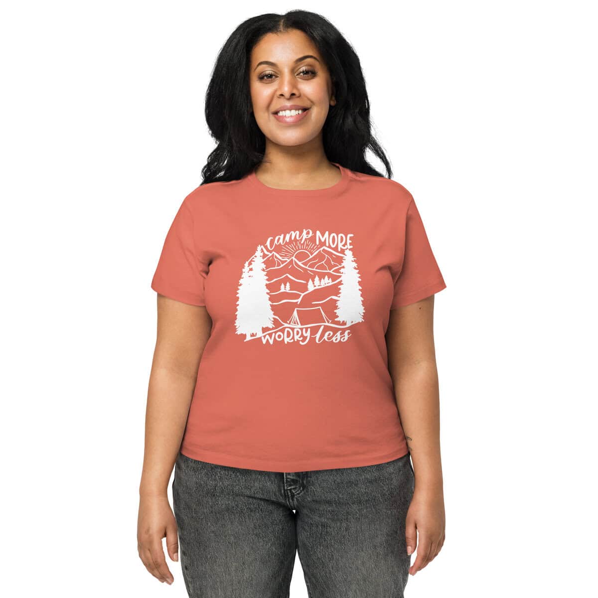Camp More Worry Less | Women’s high-waisted t-shirt